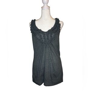 Fleurish Charcoal Ruffled Tank Top